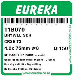T1B070 - Drywall Screw T3 -T1B070_Label_T